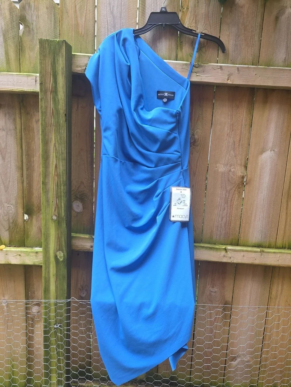 Betsey Adams Electric Blue One-Shoulder Cocktail Dress